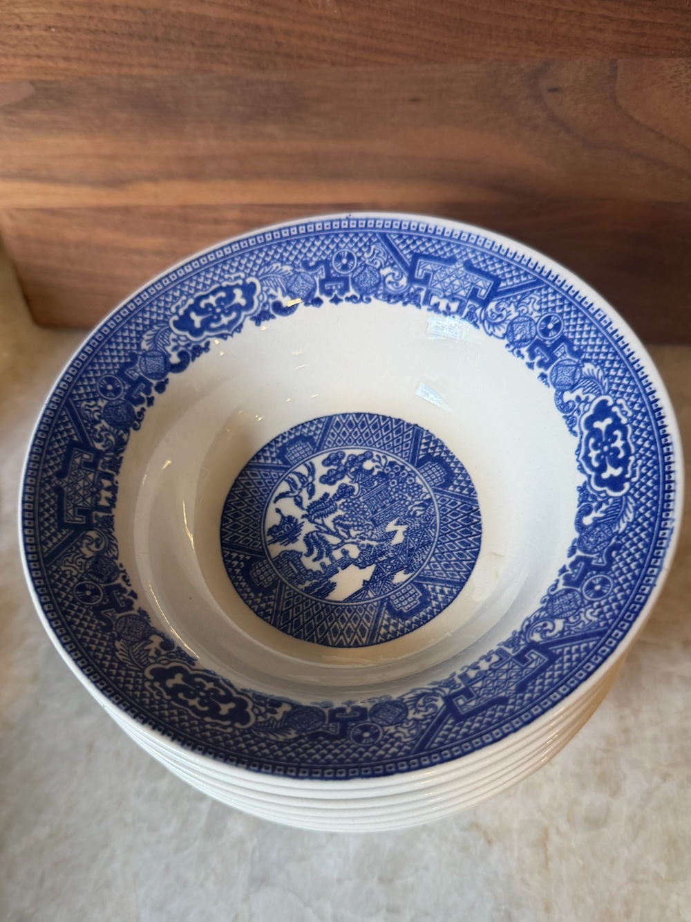 7-Vintage Royal China blue Willow Ware bowls 6-1/4”